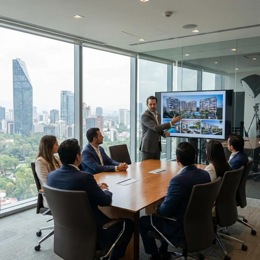 Desarrollador presentando proyecto en España