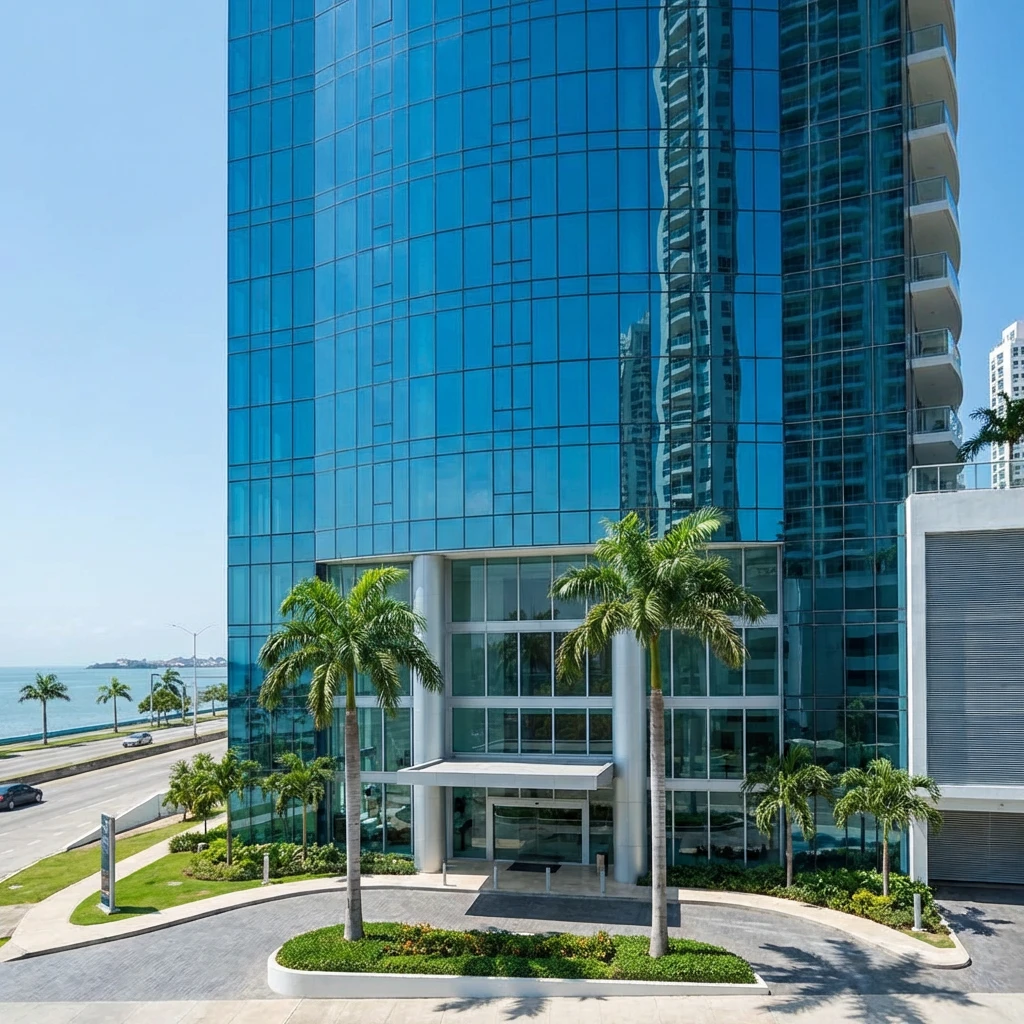 Landing page de proyecto inmobiliario en laptop en Panamá